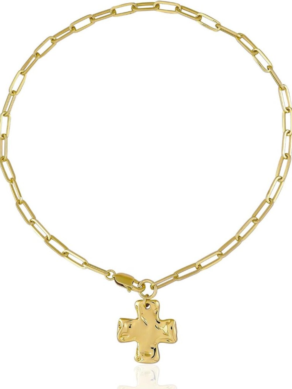 14K Gold Plated Chunky Cross Necklace for Women Trendy Statement Big Cross Penda